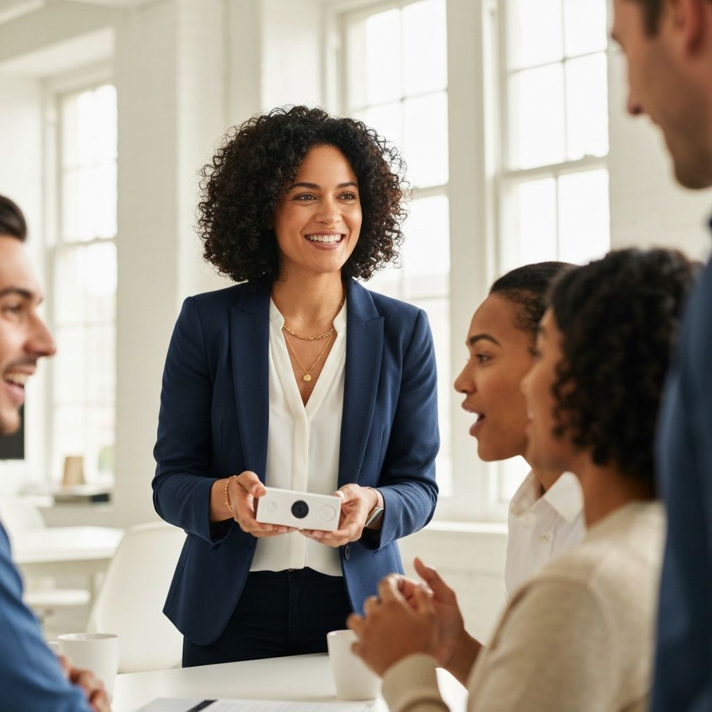 Small business owner reviewing marketing performance with marketing consultant